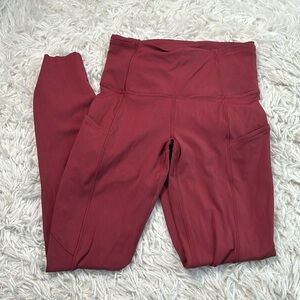 Lululemon Fast and Free High-Rise Tight 25" *Brushed Nulux Mulled Wine